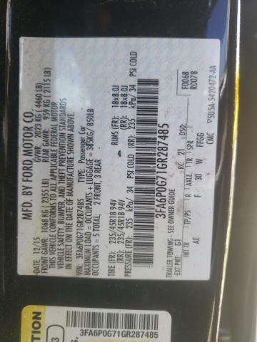Photo 10 from auction – 2016 FORD FUSION S with VIN 3FA6P0G71GR287485