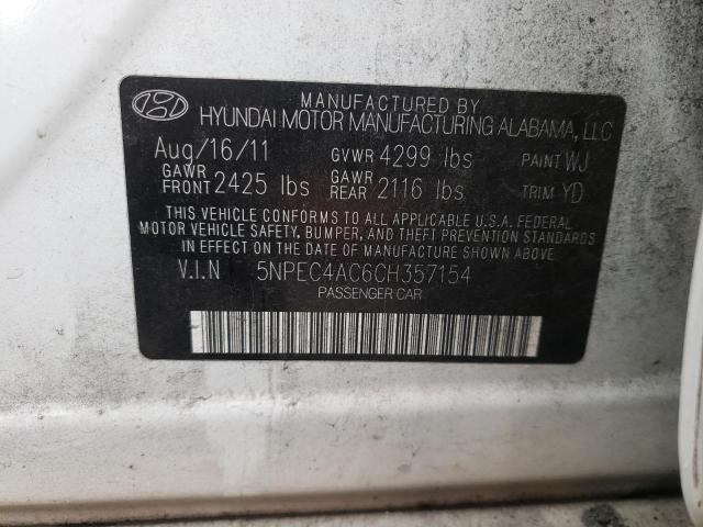 Foto 10 de la subasta – 2012 HYUNDAI SONATA SE con VIN 5NPEC4AC6CH357154
