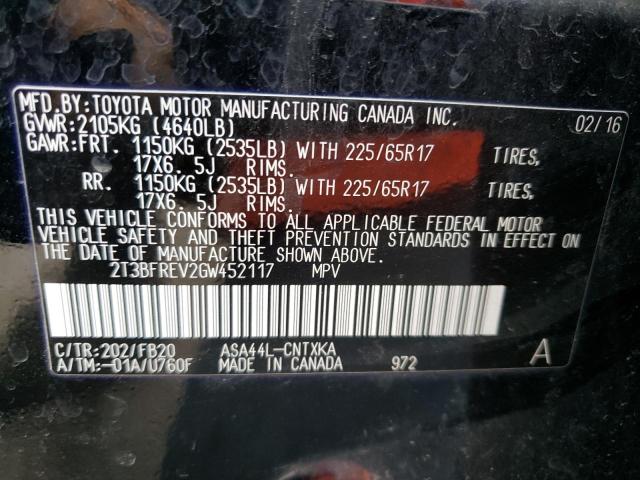 Photo 10 from auction – 2016 TOYOTA RAV4 LE with VIN 2T3BFREV2GW452117