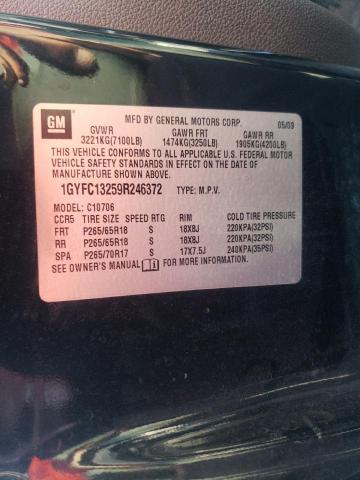 Photo 10 from auction – 2009 CADILLAC ESCALADE with VIN 1GYFC13259R246372
