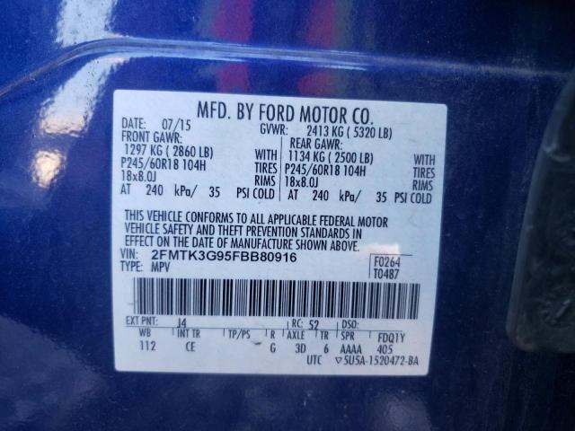 Photo 10 from auction – 2015 FORD EDGE SE with VIN 2FMTK3G95FBB80916