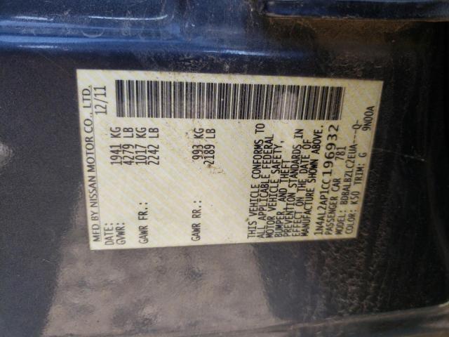 Photo 10 from auction – 2012 NISSAN ALTIMA BAS with VIN 1N4AL2AP1CC196932