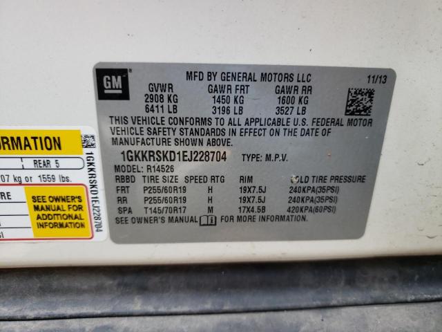 Photo 10 from auction – 2014 GMC ACADIA SLT with VIN 1GKKRSKD1EJ228704