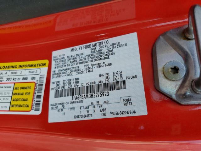 Photo 10 from auction – 2017 FORD MUSTANG with VIN 1FA6P8AM3H5275923