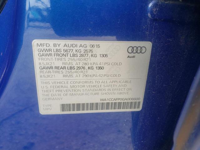 Photo 10 from auction – 2016 AUDI SQ5 PREMIU with VIN WA1CCAFP0GA008600