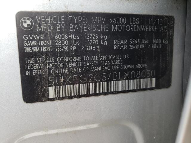 Photo 10 from auction – 2011 BMW X6 XDRIVE3 with VIN 5UXFG2C57BLX08030