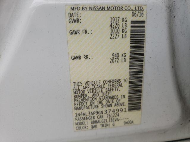 Photo 10 from auction – 2016 NISSAN ALTIMA 2.5 with VIN 1N4AL3AP9GN374991