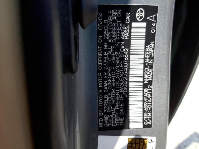 Photo 10 from auction – 2004 TOYOTA PRIUS with VIN JTDKB22U540076642