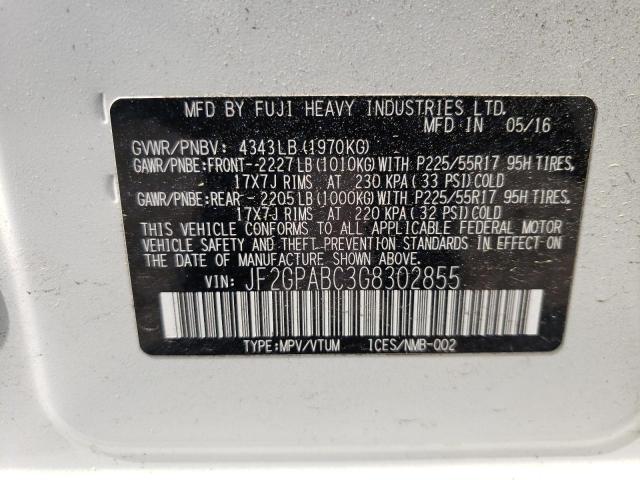 Photo 10 from auction – 2016 SUBARU CROSSTREK with VIN JF2GPABC3G8302855