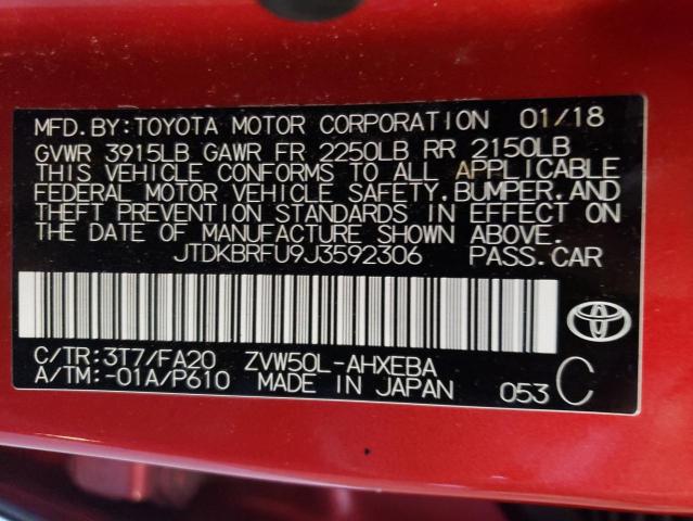 Photo 10 from auction – 2018 TOYOTA PRIUS with VIN JTDKBRFU9J3592306