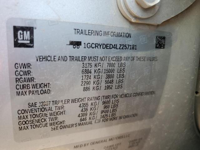 Photo 10 from auction – 2020 CHEVROLET SILVERADO with VIN 1GCRYDED4LZ257181