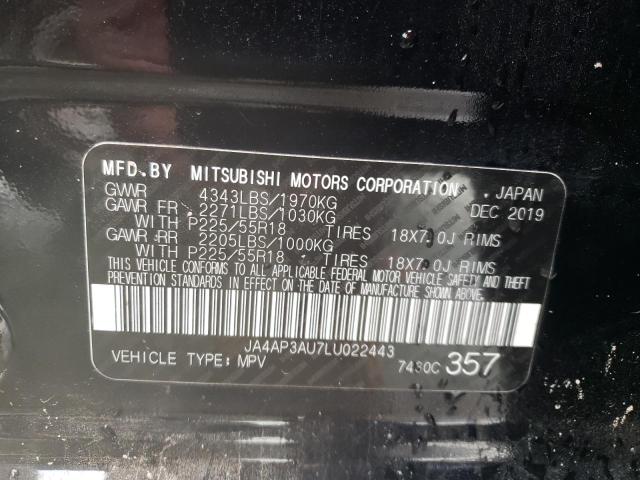 Photo 10 from auction – 2020 MITSUBISHI OUTLANDER with VIN JA4AP3AU7LU022443