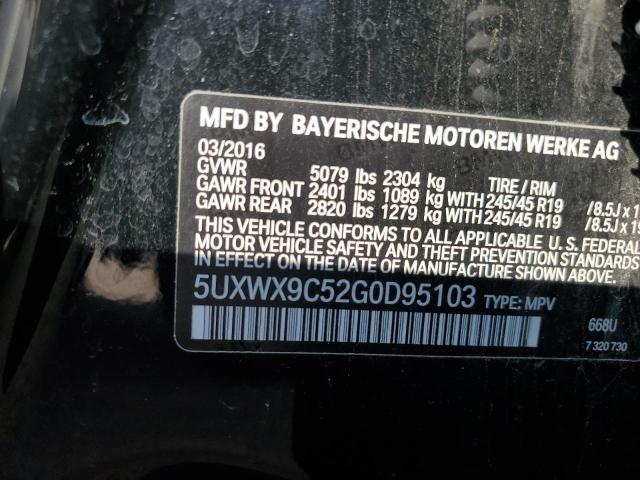 Photo 10 from auction – 2016 BMW X3 XDRIVE2 with VIN 5UXWX9C52G0D95103
