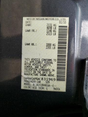 Photo 10 from auction – 2010 NISSAN MAXIMA S with VIN 1N4AA5AP6AC831969
