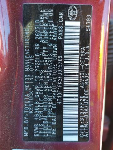 Photo 10 from auction – 2015 TOYOTA CAMRY LE with VIN 4T1BF1FK2FU915709