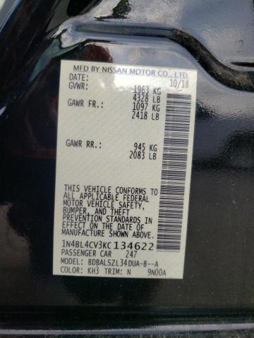 Photo 10 from auction – 2019 NISSAN ALTIMA SR with VIN 1N4BL4CV3KC134622