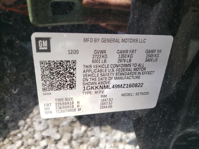 Photo 10 from auction – 2021 GMC ACADIA SLT with VIN 1GKKNML49MZ160822