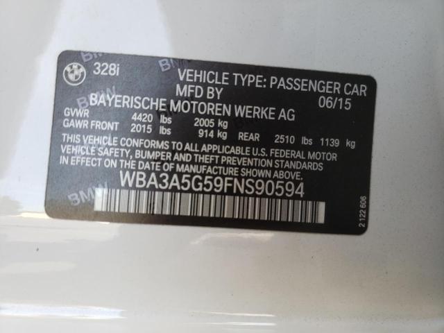 Photo 10 from auction – 2015 BMW 328 I with VIN WBA3A5G59FNS90594