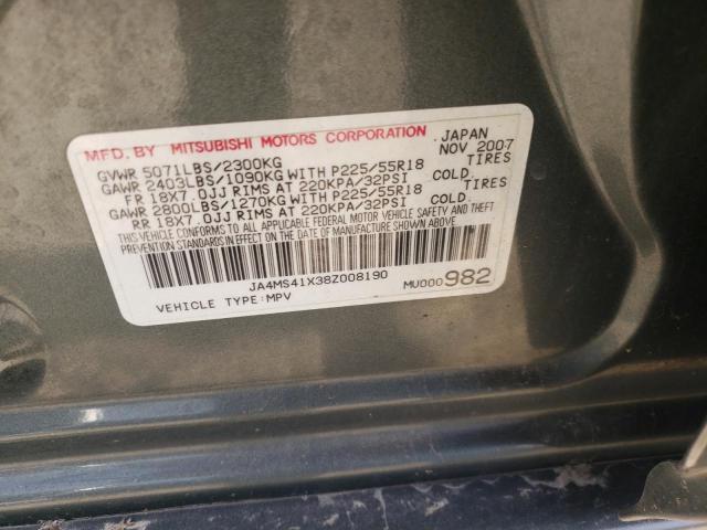 Photo 10 from auction – 2008 MITSUBISHI OUTLANDER with VIN JA4MS41X38Z008190