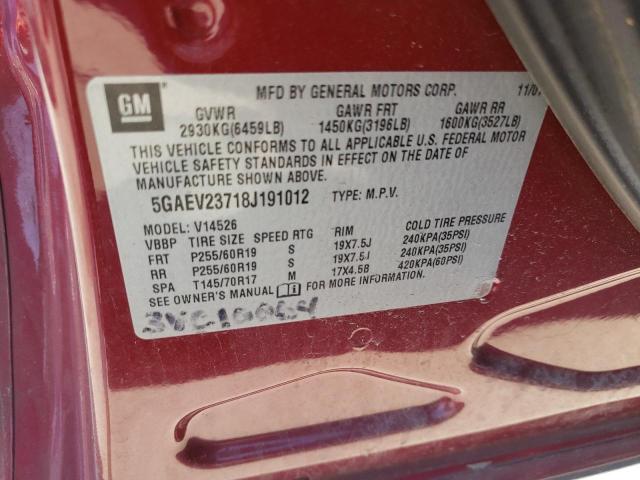 Photo 10 from auction – 2008 BUICK ENCLAVE CX with VIN 5GAEV23718J191012