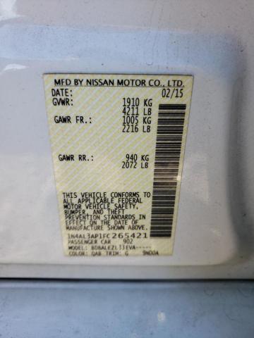 Photo 10 from auction – 2015 NISSAN ALTIMA 2.5 with VIN 1N4AL3AP1FC265421