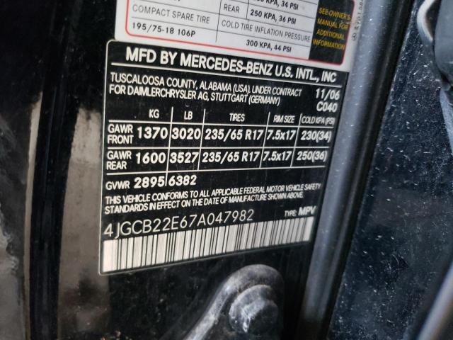 Photo 10 from auction – 2007 MERCEDES-BENZ R 320 CDI with VIN 4JGCB22E67A047982