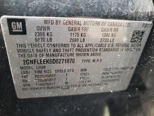 Photo 10 from auction – 2013 CHEVROLET EQUINOX LT with VIN 2GNFLEEK6D6271870