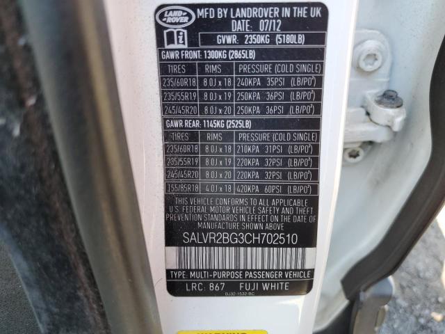 Photo 10 from auction – 2012 LAND ROVER RANGE ROVE with VIN SALVR2BG3CH702510