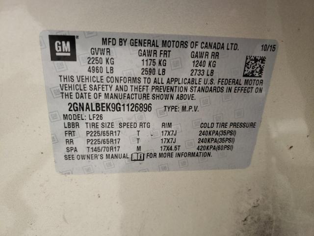 Photo 10 from auction – 2016 CHEVROLET EQUINOX LS with VIN 2GNALBEK9G1126896