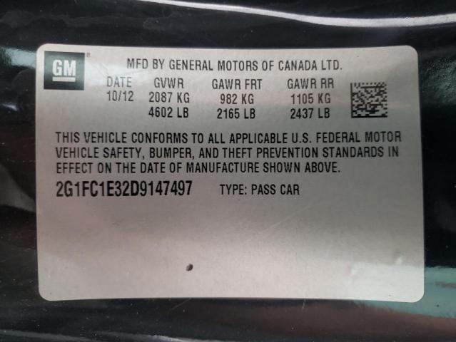 Photo 10 from auction – 2013 CHEVROLET CAMARO LT with VIN 2G1FC1E32D9147497