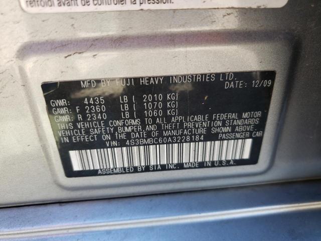 Photo 10 from auction – 2010 SUBARU LEGACY 2.5 with VIN 4S3BMBC60A3228184