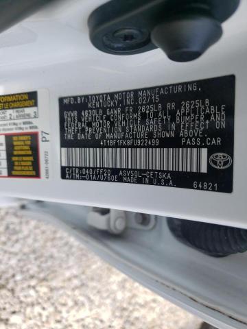 Photo 10 from auction – 2015 TOYOTA CAMRY LE with VIN 4T1BF1FK8FU922499