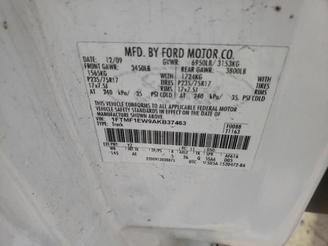 Photo 10 from auction – 2010 FORD F150 with VIN 1FTMF1EW9AKB37463