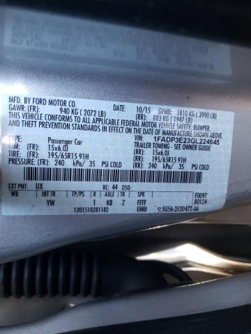 Photo 10 from auction – 2016 FORD FOCUS S with VIN 1FADP3E23GL224645