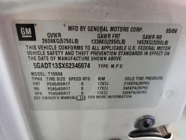 Photo 10 from auction – 2006 BUICK RAINIER CX with VIN 5GADT13SX62346874