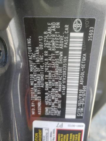 Photo 10 from auction – 2013 TOYOTA CAMRY L with VIN 4T4BF1FK2DR335184