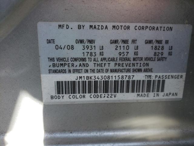 Photo 10 from auction – 2008 MAZDA 3 HATCHBAC with VIN JM1BK343081158787
