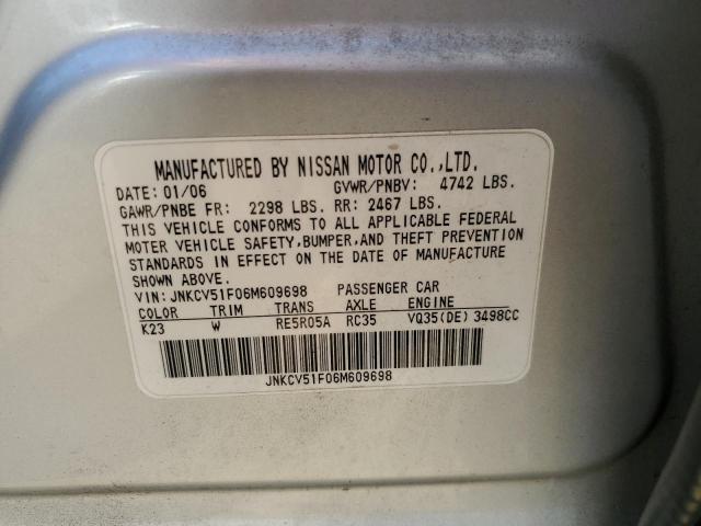 Photo 10 from auction – 2006 INFINITI G35 with VIN JNKCV51F06M609698