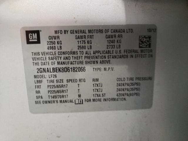 Photo 10 from auction – 2013 CHEVROLET EQUINOX LS with VIN 2GNALBEK8D6182066