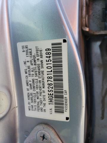 Photo 10 from auction – 2001 HONDA CIVIC EX with VIN 1HGES26781L015489