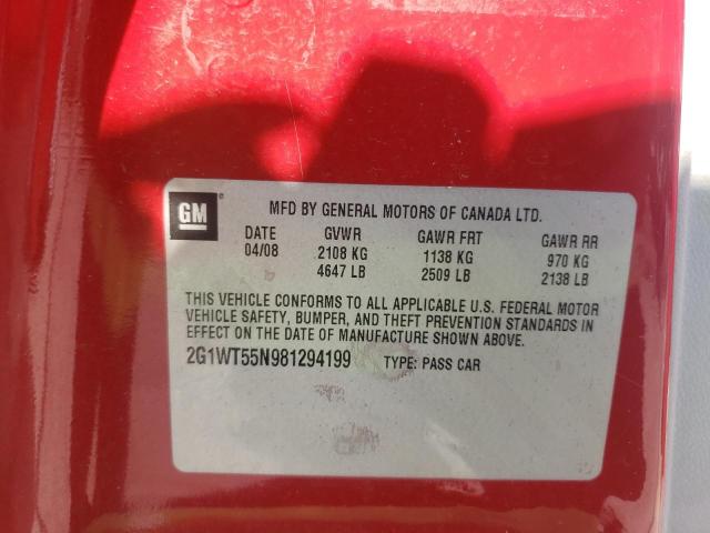 Photo 10 from auction – 2008 CHEVROLET IMPALA LT with VIN 2G1WT55N981294199