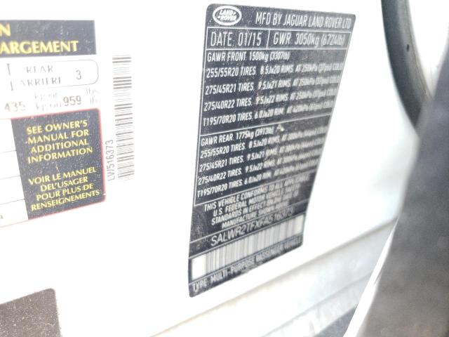 Photo 10 from auction – 2015 LAND ROVER RANGE ROVE with VIN SALWR2TFXFA516373