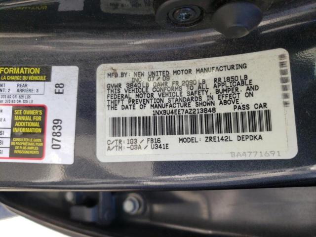 Photo 10 from auction – 2010 TOYOTA COROLLA BA with VIN 1NXBU4EE7AZ213848