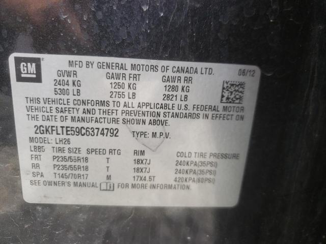Photo 10 from auction – 2012 GMC TERRAIN SL with VIN 2GKFLTE59C6374792