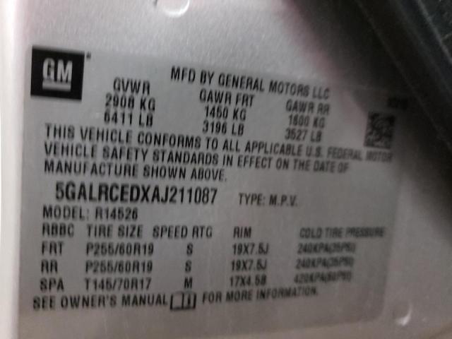 Photo 10 from auction – 2010 BUICK ENCLAVE CX with VIN 5GALRCEDXAJ211087