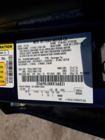 Photo 10 from auction – 2019 FORD FUSION SE with VIN 3FA6P0LU8KR166831