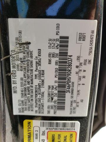 Photo 10 from auction – 2013 FORD FUSION SE with VIN 3FA6P0H79DR280374