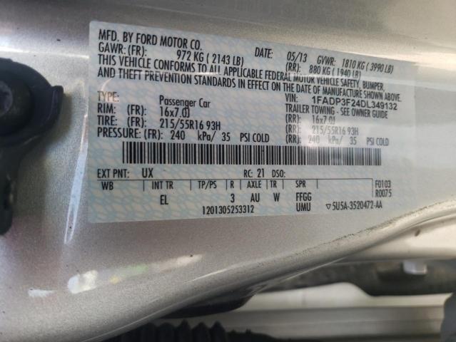 Photo 10 from auction – 2013 FORD FOCUS SE with VIN 1FADP3F24DL349132
