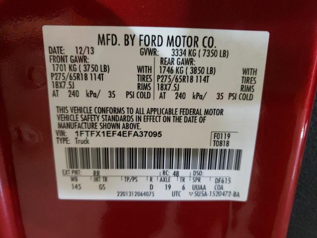 Photo 10 from auction – 2014 FORD F150 SUPER with VIN 1FTFX1EF4EFA37095