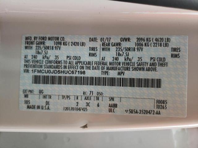Photo 10 from auction – 2017 FORD ESCAPE TIT with VIN 1FMCU0JD5HUC67198